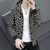 Chaqueta Corta para Hombre Talla Grande Top Estampado Talla Versátil para Hombre Chaqueta de Primavera/Otoño para Hombre Juvenil de Moda
