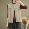 Foto Real Primavera 2025 Chaleco Vintage de Pana Ropa Exterior para Mujer Casual Combinable Chaqueta de Hombro Trendy