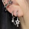 Pendientes con borlas, estrella y hueso para la oreja, cadena con doble agujero para la oreja, cadena para la oreja con hebilla integrada, diseño de nicho, cadena con sentido