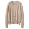 Suéter Abrigo Redondo Bordado Calabaza Pequeña Hilo Metálico Cardigan para Mujer Otoño Invierno Nuevo Estilo Lana Cachemir Cardigan de Punto para el Trabajo