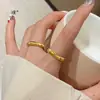 El Mismo Estilo que el Anillo Brillante Ojo de Gato Dorado de la Tienda Dorada Puzuo, Anillo Sencillo con Patrón de Ola, Anillos de Pareja Sencillos de Moda, Idea de Regalo