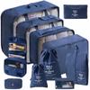 Bolsa de almacenamiento de viaje transfronterizo traje de almacenamiento de viaje de 8 piezas traje de 9 piezas bolsa de almacenamiento para clasificación de ropa al por mayor