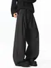 Pantalones de Rayas Negras Plisados con Diseño Estilo Old Money para Hombres y Mujeres, Marca de Moda Primavera y Verano Pantalones Casuales Holgados Hip-Hop
