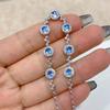 Pulsera nueva de invierno 2023 de plata S925 chapada en platino con incrustaciones de piedra de luna azul JB7282-39 4mm * 7