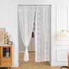 Cortina de Gasa de Encaje Estilo Francés Sin Perforaciones Varilla Telescópica Cortina de Puerta Protección para Ventana Pequeña Cortina Corta Cortina de Gasa Doméstica para Comedor y Dormitorio