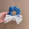 Internet Celebridade Novo Estilo Denim Lace Bow Pearl Bowknot Anel de Cabelo Elegante Anel de Cabeça Feminina Boutique Acessórios para o Cabelo