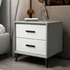 Mesita de noche de losa de roca, armario de almacenamiento para dormitorio, madera maciza, estilo minimalista moderno, lujo ligero, pequeño armario de noche para almacenamiento