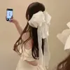 Gran Lazo de Hada ~ Pasador de Organza para Mujer Clip de Malla Trasero para la Cabeza Accesorios para el Cabello Clip Lateral Negro Clip Superior
