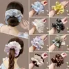 Elástico de Cabelo Oversized Estilo Coreano Intestino de Porco, Corda de Cabelo Versátil com Renda de Bolinhas, Elástico para Rabo de Cavalo Alto, Elástico de Borracha, Acessório de Cabelo de Alta Qualidade