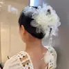 Flor de Hada Super Borla Nuevo Clip de Tiburón Flor Grande para la Parte Trasera de la Cabeza Hada Luz Lujo Pasador Pinza de Pluma Tocado
