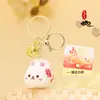 Llavero de Conejo Pastel de Luna del Festival de Mediados de Otoño para Mujer, Lindo Juguete de Peluche de Conejo, Colgante para Mochila, Llavero, Regalo de Mediados de Otoño
