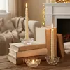 Suporte de Velas Moderno Minimalista de Vidro de Cristal Transparente Decoração de Mesa Jantar à Luz de Velas Dia dos Namorados Hotel Casamento Festa de Aniversário