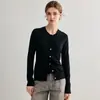 Suéter Cárdigan Sencillo para Abrigo, Cárdigan de Lana Fina de Imitación con Cuello Redondo de Botones, Chaqueta Cardigan de Punto Fino para Mujer