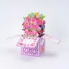 Popular Transfronteiriça Caixa 3D Pop-Up Tulipa Borboleta Multi-Estilo Cartão de Saudação de Natal com um Toque de Luxo Cartão de Saudação para o Dia do Professor