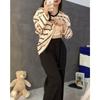 Conjunto Quente para Exportação Transfronteiriça com Bojo Embutido Pijama para Mulheres Primavera, Outono e Inverno Solto Novo Listrado Manga Longa Roupa de Casa com Frete Grátis