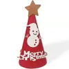 Gorros navideños de fieltro transfronterizos, Gorros de fieltro puntiagudos de Santa, Gorros de dibujos animados hechos a mano DIY para niños, Gorros decorativos navideños