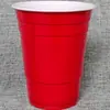 16 oz18 OZ Copo Descartável para Vinho Tinto Jogo de Festa Copo de Cerveja Descartável Copo de Duas Cores para Beber ao Ar Livre PS Copo Empilhável