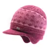 Chapéus de Inverno para Mulheres de Meia-Idade e Idosas, Avó, Mãe, Chapéus Quentes para Idosos, Chapéus de Lã Grossa Tricotados com Forro de Fleece e Proteção Auricular de Pelo de Coelho