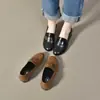 Moda Versátil Nueva Primavera/Verano 2026 Mocasines sin Cordones para Mujer con Punta Redonda y Tacón Cuadrado Bajo Cómodos