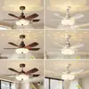 Nova Luz de Ventilador de Teto Estilo Moderno Creme Silenciosa Proteção para os Olhos Atmosfera Criativa de Céu Estrelado Pôr do Sol Quarto Sala de Jantar