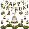 Banner de Cumpleaños Estilo Vaquero Occidental Transfronterizo Banner de Letras Decoración de Fiesta Camuflaje Adorno para Pastel Adornos