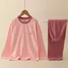 Pijama infantil de algodón puro para verano, de manga larga y pantalón largo, estilo primavera y otoño, conjunto para niños para estar en casa con aire acondicionado, conjunto para niñas estudiantes