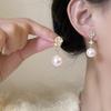 Elfo de país nevado Perla Cuadrado cara redonda pequeña espiral mosquitera clip para oreja pendientes sin perforar tachuelas de oreja femeninas pendientes