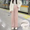 Pantalones para mujer embarazada con forro polar, para personas petite, primavera y verano, ropa exterior, engrosados, cálidos, no constriñen el vientre, sin soporte para el vientre, para pantalones de capa base de mujer embarazada
