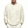 Camiseta de manga larga estilo americano para hombre y mujer, de corte holgado, cuello redondo, top informal tipo jersey, para primavera y otoño 2026, transfronterizo