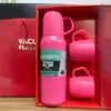 Taza Recta Termo de Acero Inoxidable 304 de Gama Alta con Tres Tapas Set de Caja de Regalo Regalo de Negocios Venta al por Mayor Portátil Popote