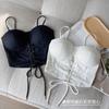 Top de tubo superior de diseño versátil con copa fija integrada y correa de cintura con cordones para chica sexy de verano para mujer