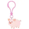 Chaveiro de boneca de borracha macia criativa de PVC, novo, fofo, animal de fazenda, com fecho tipo lagosta, acessório para bolsa