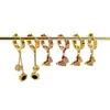 Pendientes de Mariposa Chapados en Oro de 18 Quilates para Mujer, Aros Versátiles, Pendientes Colgantes, Clips para Orejas de Acero de Titanio que No se Desvanecen, Pendientes de Acero de Titanio