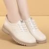 Sapatos Mãe Primavera 2023 Novos Sapatos Baixos de Couro Femininos Sapatos de Couro Macio Camada Única Sola Macia Sapatos Casuais Confortáveis Sapatos Femininos de Meia Idade e Idosos