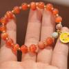 Pulseira de anel único com design criativo natural, novo design feminino, pulseira de opala laranja, pulseira comemorativa de viagem, atacado