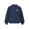 Moletom masculino de gola redonda para primavera e outono, marca moderna estilo americano com estampa de letras borradas, camisa esportiva casual solta, pulôver de manga comprida