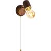 Lámpara de pared antigua creativa, sencilla, de madera maciza con interruptor, lámpara de pared para mesita de noche, para sala de estar, balcón, pasillo, cafetería, lámpara de pared
