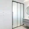 Hotel Minimalista Moderno Acero Inoxidable Baño Sala de Ducha Separación Húmedo y Seco Mampara Doméstico Simple Sala de Ducha