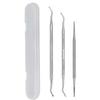 En stock dispositivo removedor de uñas de acero inoxidable doble cabeza ranura para uñas cuchara limpieza uña del pie uña incrustación dispositivo de raspado de uñas de acero inoxidable