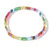 Pulseras Tejidas a Mano con Cuentas Tila Pull-Up y Cuentas de Arroz Estilo Playa Europeo y Americano Estilo Ins Pulseras de Pareja Que No Se Desvanecen