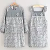 Delantal de Lona Estilo Coreano de Manga Larga Cubre Ropa para Cocina Hogar Ropa de Trabajo para Catering Floristería Ropa de Trabajo para Hornear Resistente al Desgaste Ropa Protectora para Mujer
