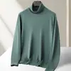 Suéter de Lana para Hombre Imitación 100% Lana Otoño e Invierno Cuello Alto Lavable a Máquina Lana Interior Alta Lujo Suéter Amigable con la Piel