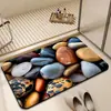 Tapete de Piso de Tierra de Diatomeas con Diseño 3D de Concha Marina y Estrella de Mar, Fuerte Absorción de Agua, Secado Rápido, Antideslizante, Tapete de Baño Colorido para la Entrada del Baño