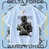 Roupa sem marca Camiseta de Manga Curta Força Delta Modelo Novo 2026 para Crianças Meninos Algodão Puro Top Força Delta