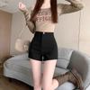 Shorts de Terno Preto de Cintura Alta para Mulheres, Novo Estilo Verão 2025, Versátil, Emagrecedor, Casual, Shorts Base