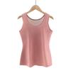 Chaleco cálido de lana de felpa para mujer, ropa interior de doble capa con forro polar grueso, camisa base para otoño e invierno.