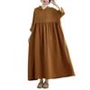 Vestido Informal con Capucha Estampado de Doble Velo de Estilo Retro Niche Suave de Alta Gama de Manga Larga para Mujer Otoño Temprano 2025