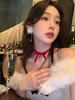 Nuevo Collar Choker de Campana con Lazo de Terciopelo Dulce Navideño Transfronterizo Joyería Exquisita Cadena para Clavícula para Mujer