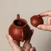 Tetera Miyan Zhuni Zisha, Exquisita Tetera con Forma de Pera, Tetera Vintage para Preparar Té con Filtro en Forma de Bola, Juego de Té Kung Fu Chino Zisha