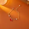 Joyería al por mayor: lapis lázuli natural, pulseras de perlas de lujo ligero de nicho, accesorios versátiles para niñas, joyería simple de alta gama
